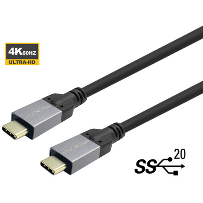 Vivolink USB-C - USB-C Cable 2m Black