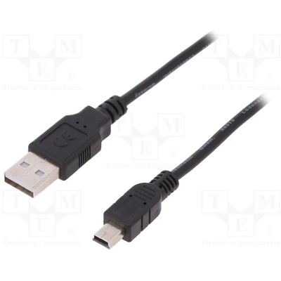 Assmann USB 2.0 connection cable, type A - mini B (5pin) 3m Black