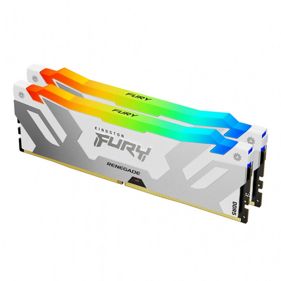 KINGSTON FURY memória DDR5 64GB 6000MHz CL32 DIMM (Kit of 2) Renegade RGB White XMP
