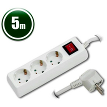 Delight Hálózati Elosztó Kapcsolóval 3DIN 5m White