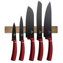 Berlinger Haus BH/2886 burgundi 6 részes késkészlet akácfa mágneses akasztóval