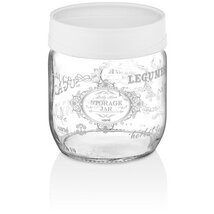 IRIS Retro üveg fűszertartó 425ml, fehér színű HN-1409