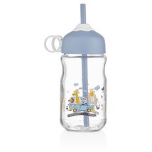 IRIS Petite üveg italos palack szívószállal 370ml, piros vagy kék színben HN-1751 IRIS Petite üveg italos palack szívószállal 370ml, piros vagy kék színben HN-1751