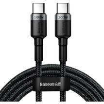 Baseus Cafule USB-C - USB-C kábel QC 3.0 2m szürke-fekete CATKLF-ALG1