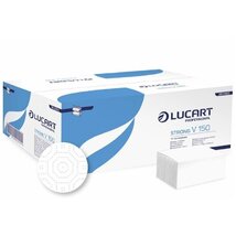 Lucart Strong 2 rétegű 150lap 20csomag/doboz cellulóz V hajtogatott kéztörlő Lucart Strong 2 rétegű 150lap 20csomag/doboz cellulóz V hajtogatott kéztörlő