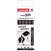 Uni Pin Manga Shonen 5 darabos rajzmarker készlet
