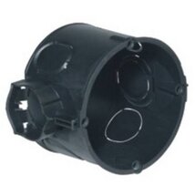 Kaiser 1055-41 1-es kerek 60mm műanyag fekete süllyesztett szerelvénydoboz