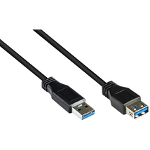 ACT USB 3.0 A male to USB A female 0,5m Black