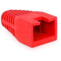 Rülstein 05287PI RJ45 8P8C moduláris dugókhoz piros 100db "sima" törésgátló