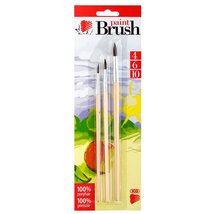 ICO Süni 4/6/10 natúr fanyelű 3db-os ecsetkészlet