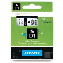 Dymo D1 12mmx7m fehér/fekete feliratozógép szalag