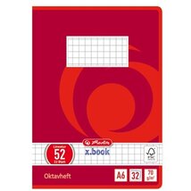 Herlitz A6 32lapos kockás piros füzet