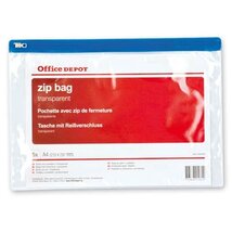 Office Depot A4 5db/cs áttetsző cipzáras tasak