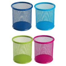 Deli kerek fémhálós színes írószertartó