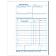 B.10-70/A/V/S A5 25x4lapos álló "Szállítólevél" tömbös nyomtatvány B.10-70/A/V/S A5 25x4lapos álló "Szállítólevél" tömbös nyomtatvány