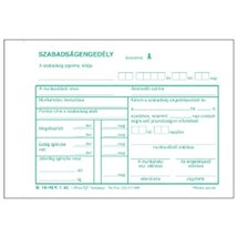 B.18-49/V A6 fekvő "Szabadságengedély" tömbös nyomtatvány B.18-49/V A6 fekvő "Szabadságengedély" tömbös nyomtatvány