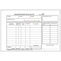 D.GEPJ.21/5 A5 100lapos fekvő "Tehergépjármű menetlevél" nyomtatvány D.GEPJ.21/5 A5 100lapos fekvő "Tehergépjármű menetlevél" nyomtatvány