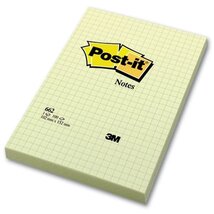 Post-it 102x152mm kockás öntapadós sárga jegyzettömb Post-it 102x152mm kockás öntapadós sárga jegyzettömb