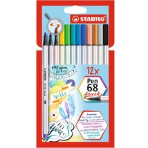 Stabilo Pen 68 brush 12db-os vegyes színű ecsetfilc