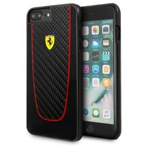 Ferrari SF Pit Stop iPhone 7 Plus fekete kemény/valódi karbon tok Ferrari SF Pit Stop iPhone 7 Plus fekete kemény/valódi karbon tok