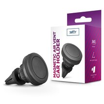 Setty TF-0060 univerzális szellőzőrácsba illeszthető mágneses fekete autós telefon tartó Setty TF-0060 univerzális szellőzőrácsba illeszthető mágneses fekete autós telefon tartó