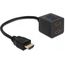 Delock 65226 High Speed HDMI Ethernettel 1x apa > 2x anya HDMI elosztó adapter Delock 65226 High Speed HDMI Ethernettel 1x apa > 2x anya HDMI elosztó adapter