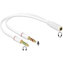 Delock 65585 1x 3.5 mm 4 tűs sztereo jack anya > 2x 3.5 mm 3tűs sztereo jack apa (iPhone) headset adapter Delock 65585 1x 3.5 mm 4 tűs sztereo jack anya > 2x 3.5 mm 3tűs sztereo jack apa (iPhone) headset adapter