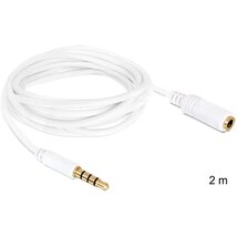 Delock 84482 sztereó Jack 3.5 mm apa / anya iPhone 4 pin 2 m audio kábel
