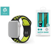 Devia ST325038 Apple Watch fekete/sárga szilikon sport óraszíj