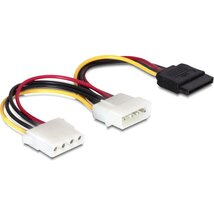 Delock 60103 15 tűs SATA HDD – 2x 4 tűs Molex apa/anya 16,5cm tápkábel Delock 60103 15 tűs SATA HDD – 2x 4 tűs Molex apa/anya 16,5cm tápkábel