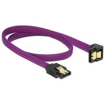 Delock 83696 SATA 6 Gb/s 50 cm lefele / egyenes metál lila Premium összekötő kábel Delock 83696 SATA 6 Gb/s 50 cm lefele / egyenes metál lila Premium összekötő kábel