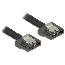 Delock 83840 SATA Flexi 6 Gb/s (fémlappal) 30 cm fekete metál összekötő kábel Delock 83840 SATA Flexi 6 Gb/s (fémlappal) 30 cm fekete metál összekötő kábel