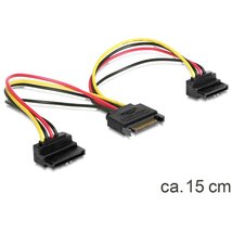 Delock 60128 SATA 15pin > 2x SATA HDD - forgatott tápkábel