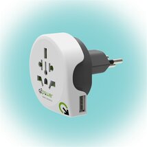 Q2 Power Q2WCH-USB Világ - Svájc utazó adapter + USB aljzat Q2 Power Q2WCH-USB Világ - Svájc utazó adapter + USB aljzat