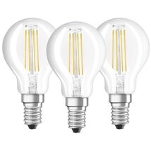 Osram Base átlátszó üveg búra/4W/470lm/4000K/E14 LED kisgömb izzó 3 db Osram Base átlátszó üveg búra/4W/470lm/4000K/E14 LED kisgömb izzó 3 db