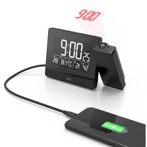 Hama 186332 fekete rádióvezérelt projektoros ébresztőóra