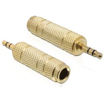 Delock 65360 sztereo jack 3,5mm apa > 6,35mm anya 3 pin fém adapter