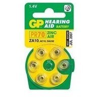 GP Hearing Aid ZA10 (7005ZD, PR70) Cink-levegő hallókészülék elem 6db/bliszter