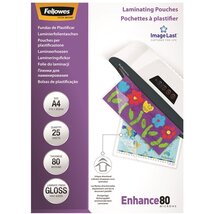 Fellowes A4 80 mikron, 25 db/csomag fényes lamináló fólia