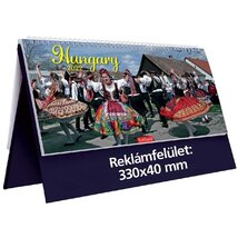 Kalendart 2022-es T054 Hungary álló kék asztali naptár