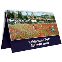 Kalendart 2022-es T054 impresszion álló kék asztali naptár
