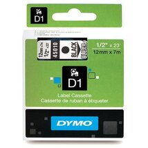 Dymo D1 12mmx7m áttetsző/fekete feliratozógép szalag