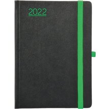 Kalendart Nero 2022-es N021 A5 napi beosztású fekete/zöld határidőnapló Kalendart Nero 2022-es N021 A5 napi beosztású fekete/zöld határidőnapló