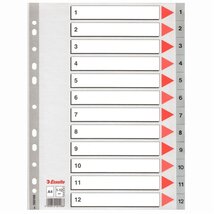 Esselte A4 1-12 műanyag regiszter