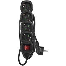 EMOS PC1421R 4 aljzat 1,5méter 1,5mm2 kapcsolós fekete hosszabbító