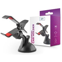 Setty TF-0056 univerzális műszerfalra/szélvédőre helyezhető fekete autós telefon tartó