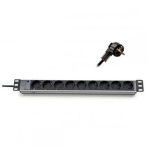 Triton 19" elosztópanel 9x250V, kontrol LED-del1U, 2,3m