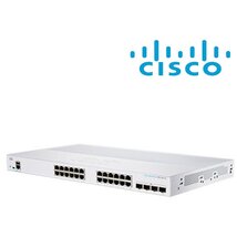 CISCO Switch 24x1000Mbps + 4x1000Mbps SFP, Fémházas, Rackes, Menedzselhető - CBS350-24T-4G-EU