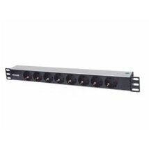 Manhattan elosztó - 19" 1U Rackmount elosztó, 8 aljzat, LED fény, 1.6m