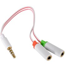 Sandberg Kábel Átalakító - Headset converter Dual->Single (3,5mm TRRS jack apa -> 3,5mm jack audio+mikrofon anya; fehér)